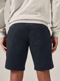 Navy Blue Slim Fit Stretch Chinos Shorts