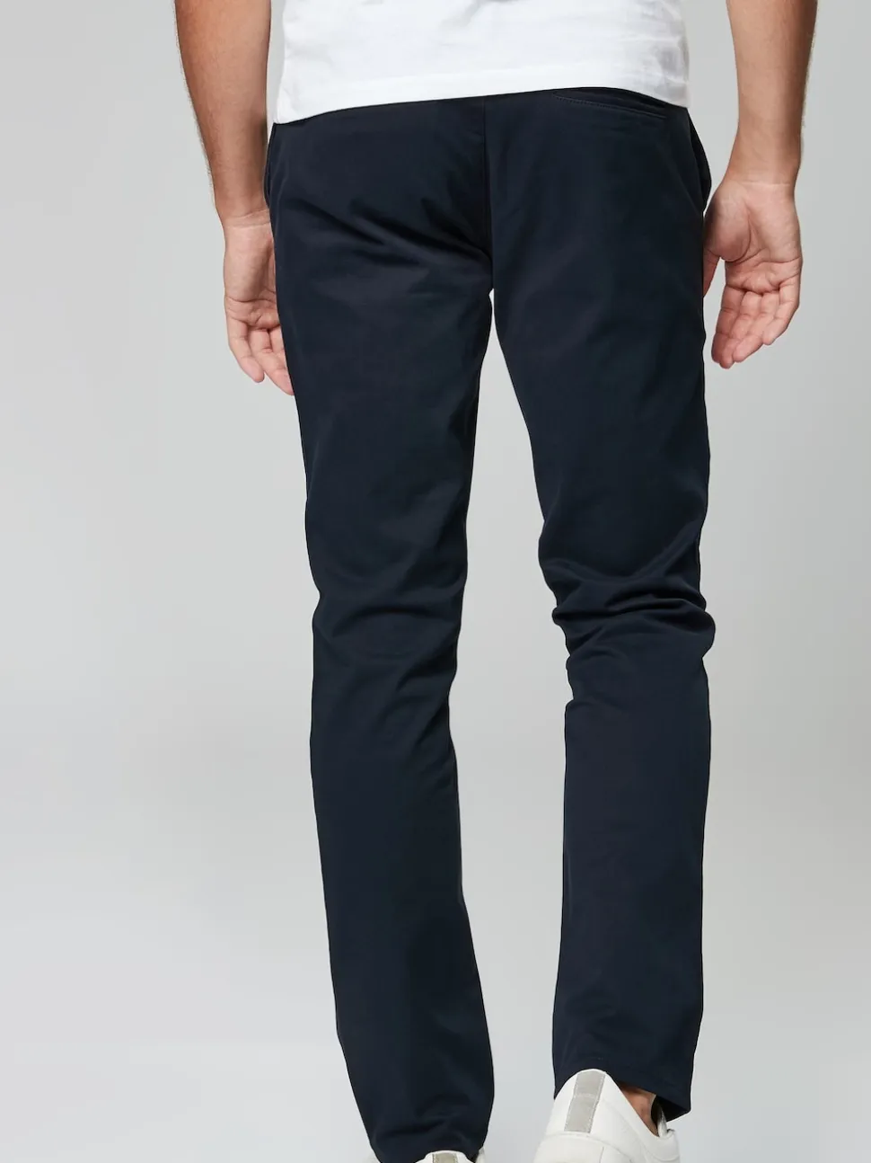 Navy Blue Slim Fit Stretch Chinos Trousers