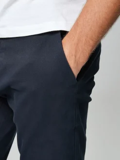 Navy Blue Slim Fit Stretch Chinos Trousers