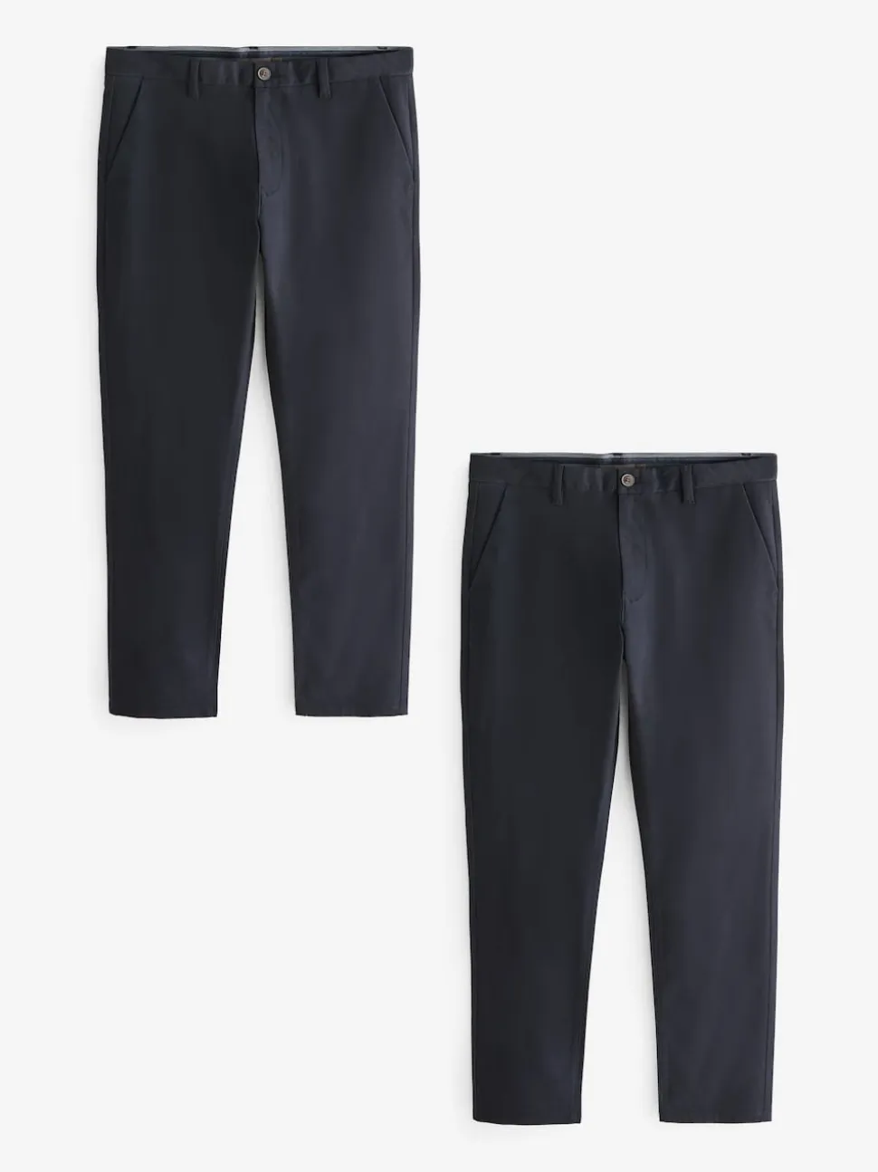 Navy Blue Slim Fit Stretch Chino Trousers 2 Pack