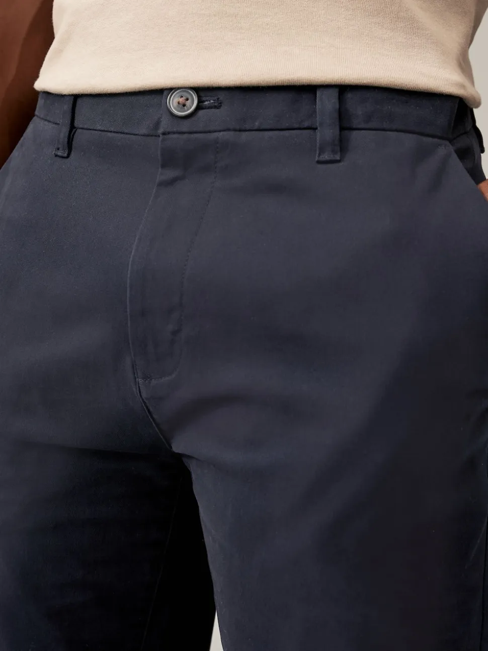 Navy Blue Slim Fit Stretch Chino Trousers 2 Pack