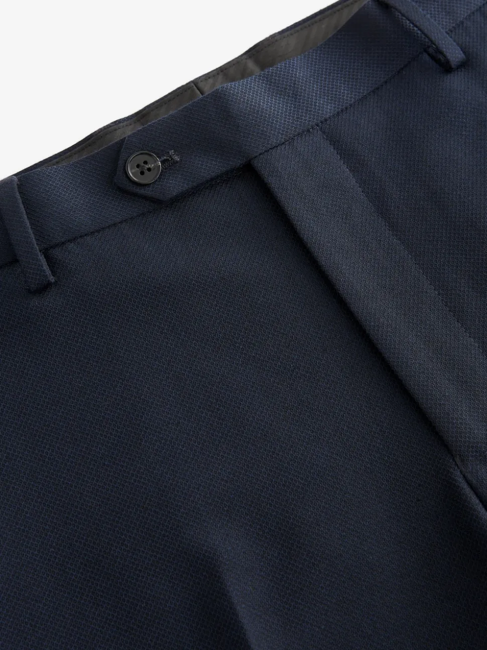 Navy Blue Slim Fit Textured Suit Trousers