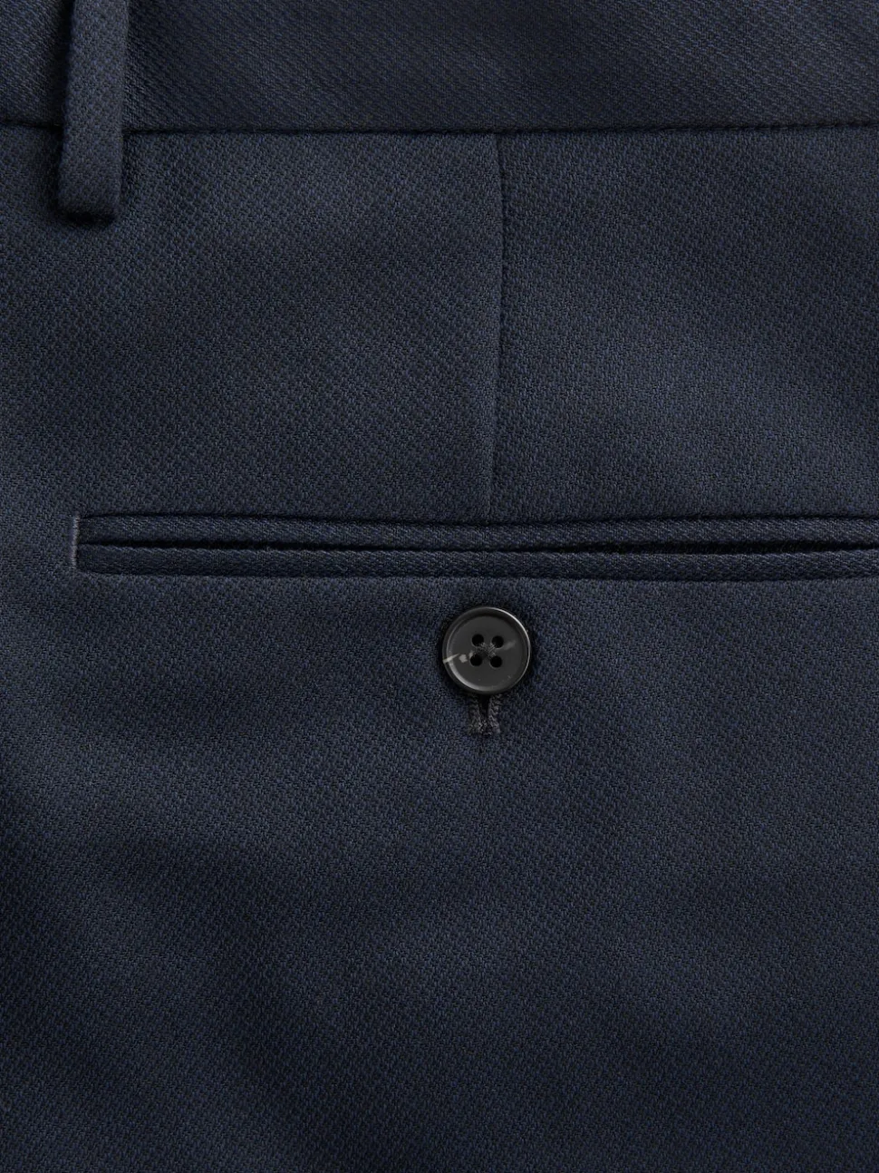 Navy Blue Slim Fit Textured Suit Trousers