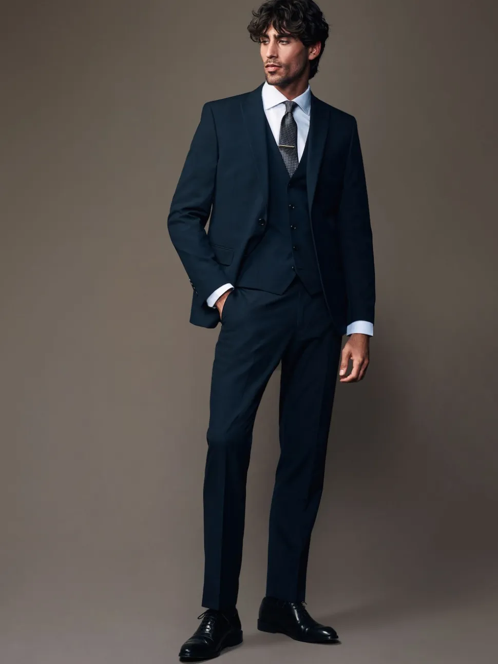 Navy Blue Slim Fit Two Button Suit Jacket