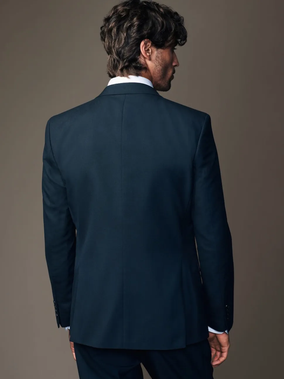 Navy Blue Slim Fit Two Button Suit Jacket