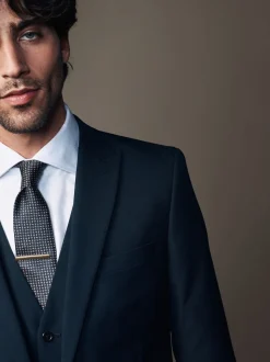 Navy Blue Slim Fit Two Button Suit Jacket