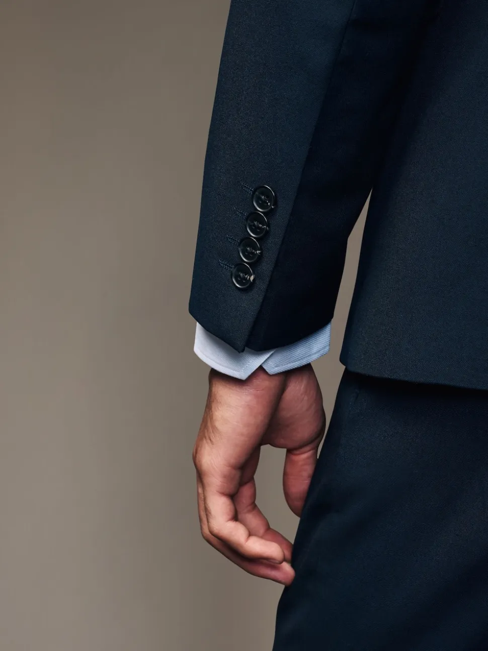 Navy Blue Slim Fit Two Button Suit Jacket