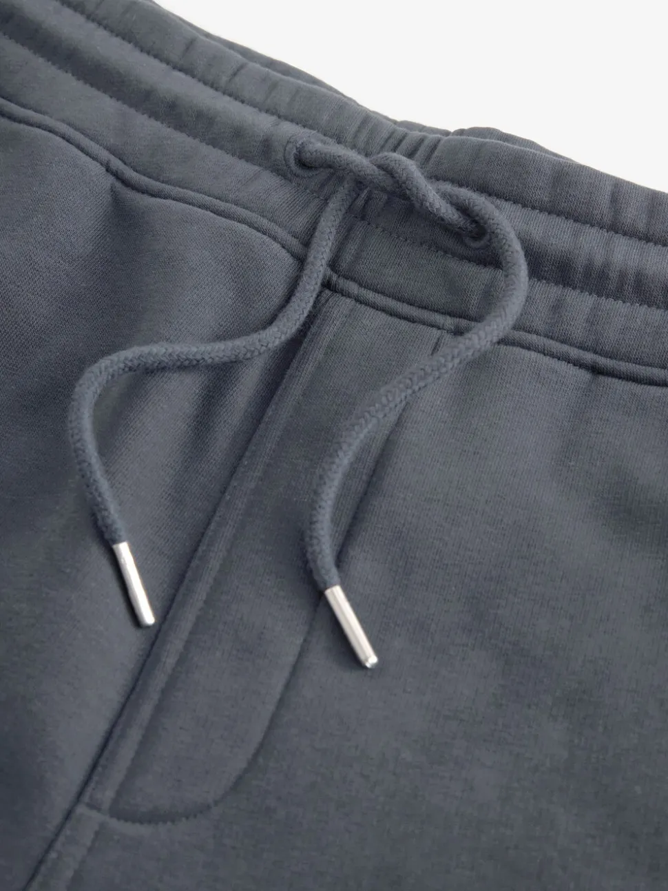 Navy Blue Slim Fit Zip Pocket Jersey Shorts