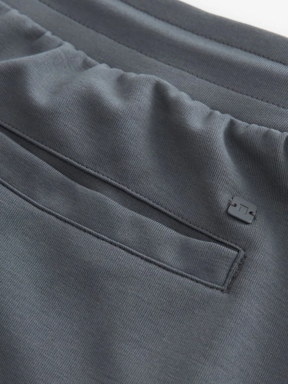 Navy Blue Slim Fit Zip Pocket Jersey Shorts