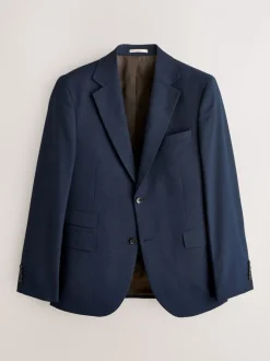 Navy Blue Slim Ft Check Suit Jacket