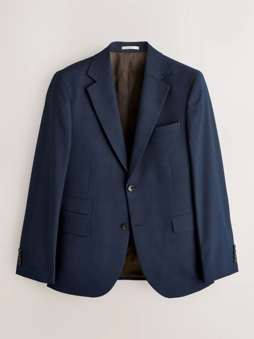 Navy Blue Slim Ft Check Suit Jacket