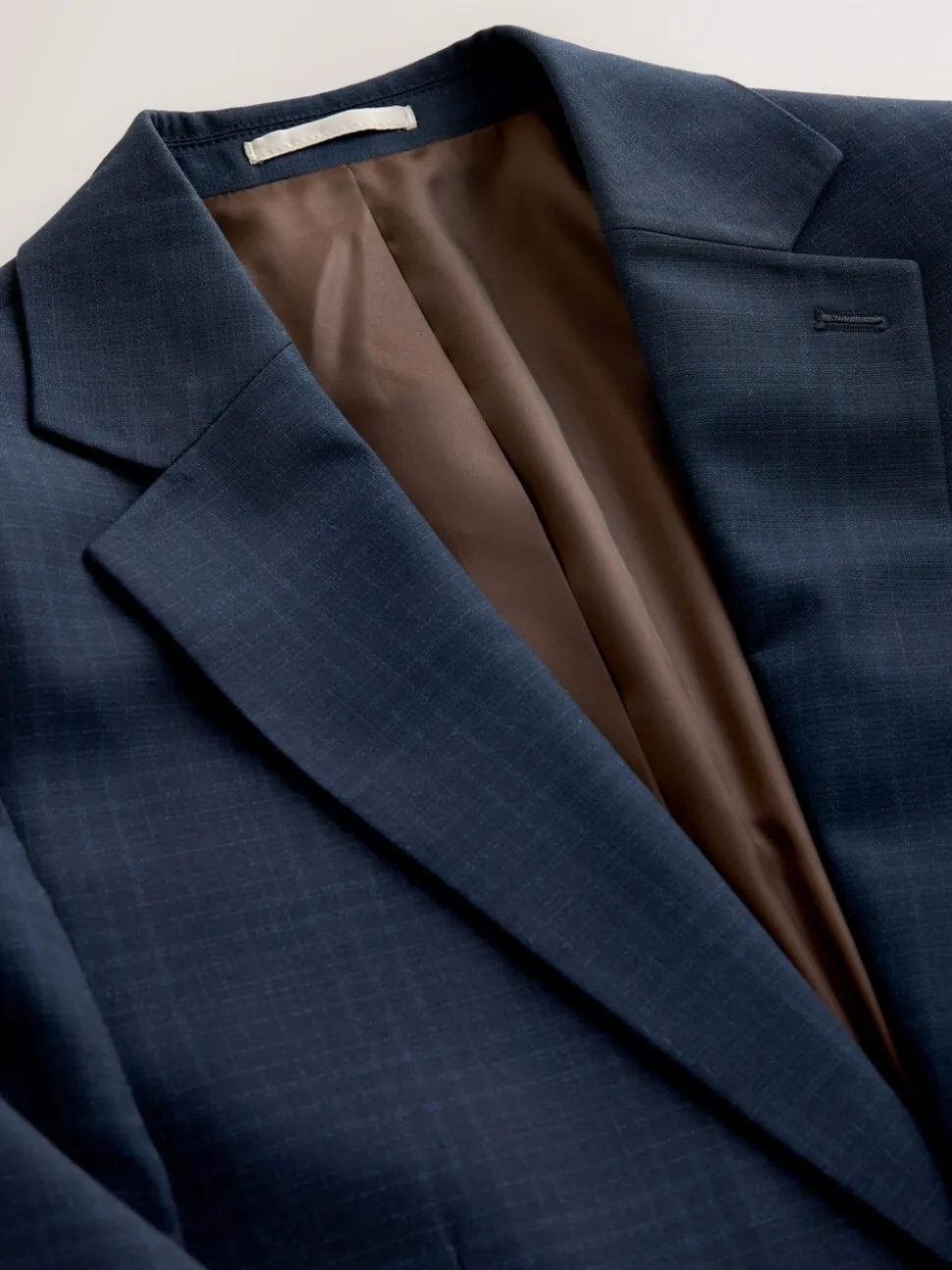 Navy Blue Slim Ft Check Suit Jacket