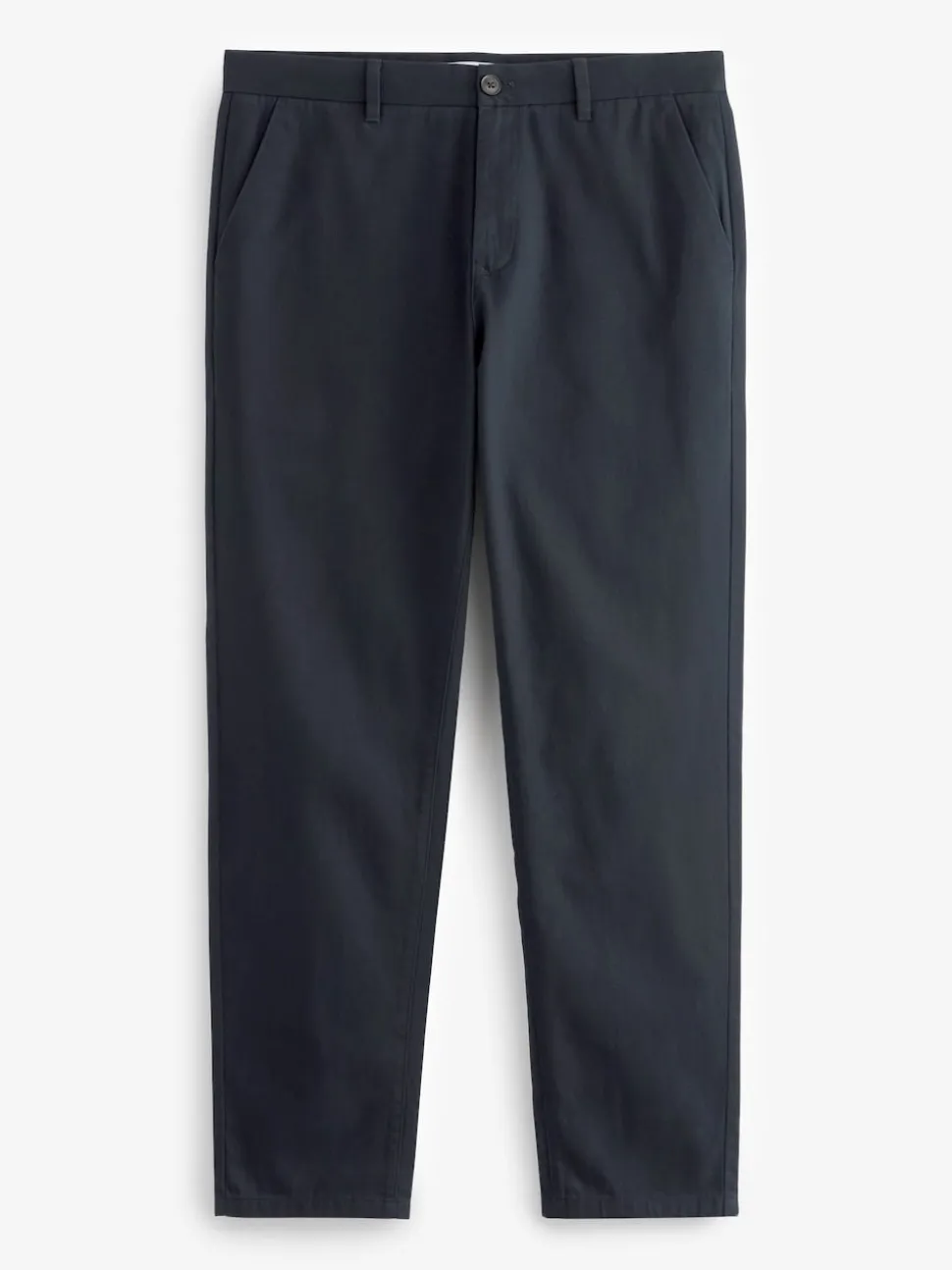 Navy Blue Straight Fit 100% Cotton Chino Trousers