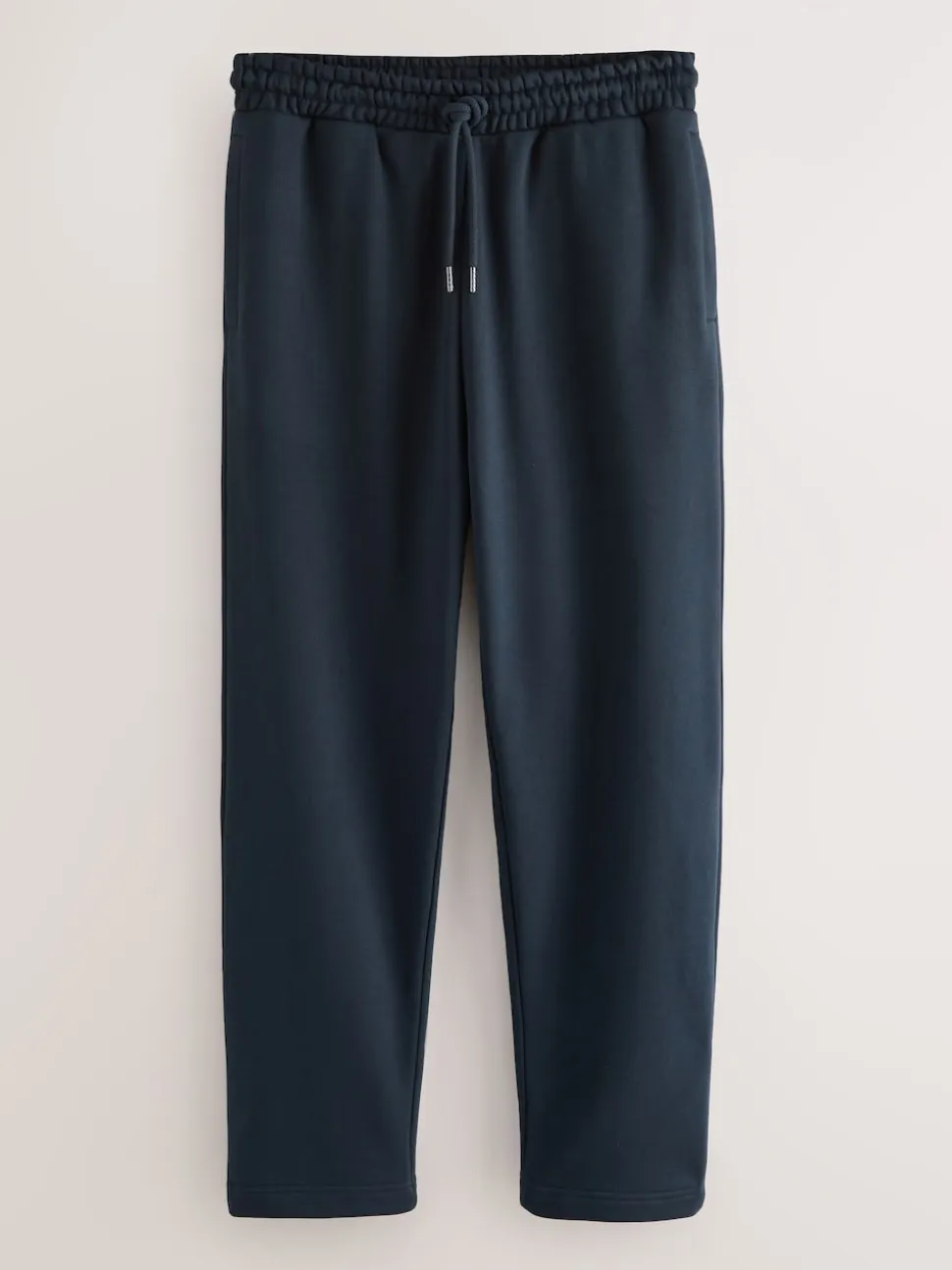 Navy Blue Straight Fit Brushback Heavyweight Joggers