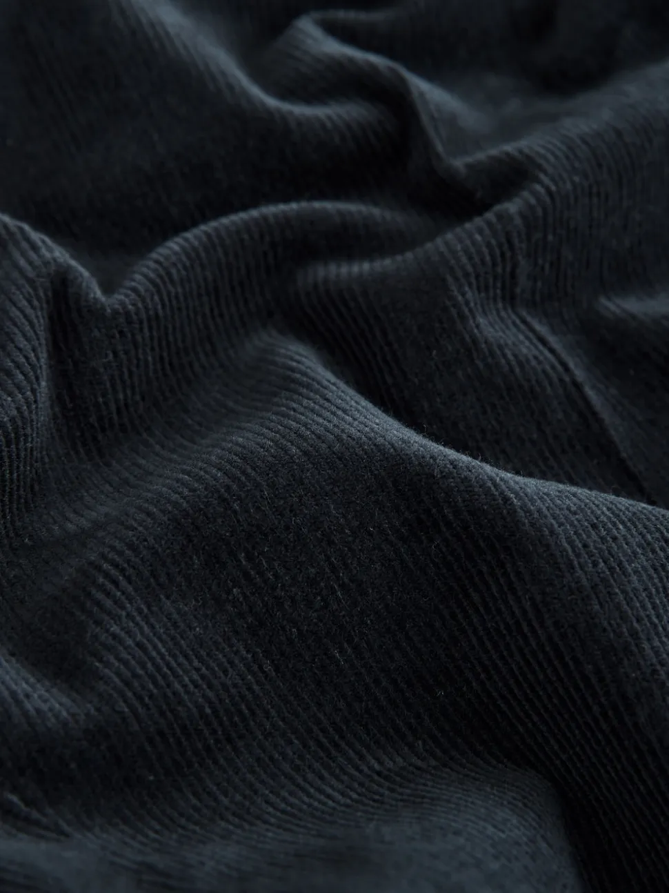 Navy Blue Straight Fit Smart Cotton Rich Cord Trousers