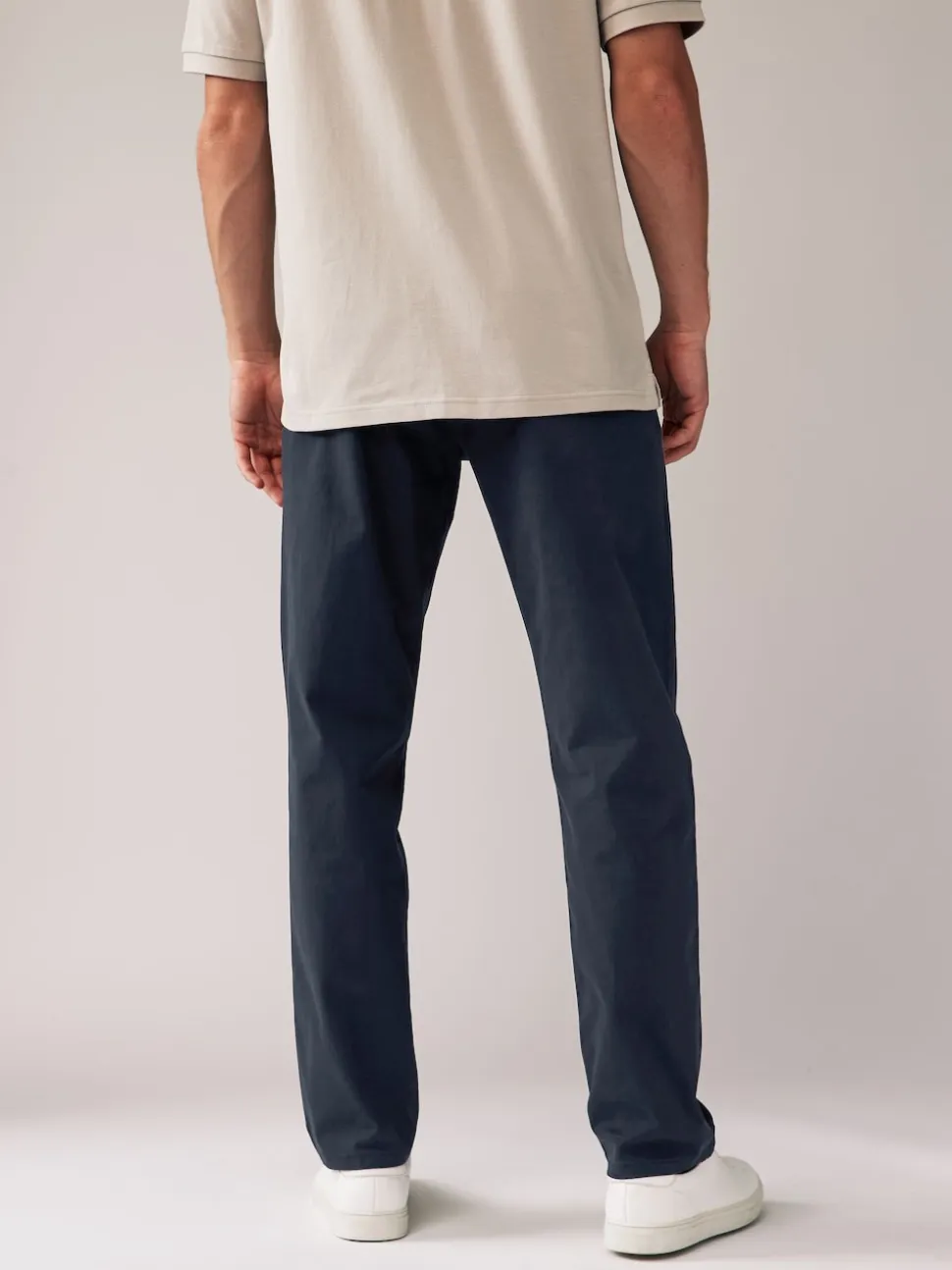 Navy Blue Straight Fit Stretch Chino Trousers 2 Pack