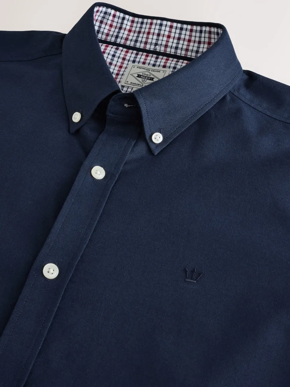Navy Blue Stretch Oxford Short Sleeve Shirt