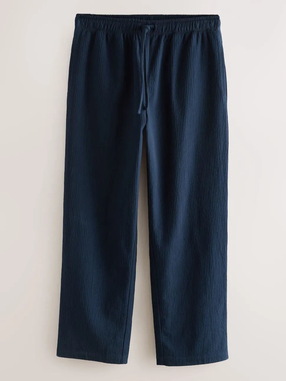 Navy Blue Stripe Short Sleeve Button Through Pyjamas Set