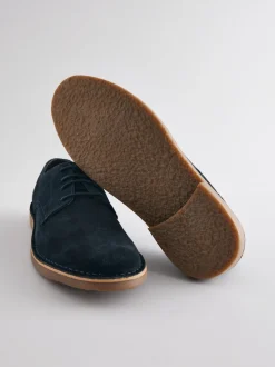 Navy Blue Suede Desert Shoes