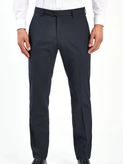 Navy Blue Tailored Fit Stretch Smart Trousers