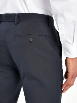 Navy Blue Tailored Fit Stretch Smart Trousers