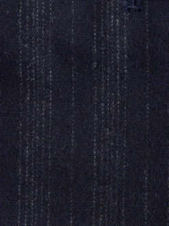 Navy Blue Tailored Fit Striped Wool Blend Suit Trousers
