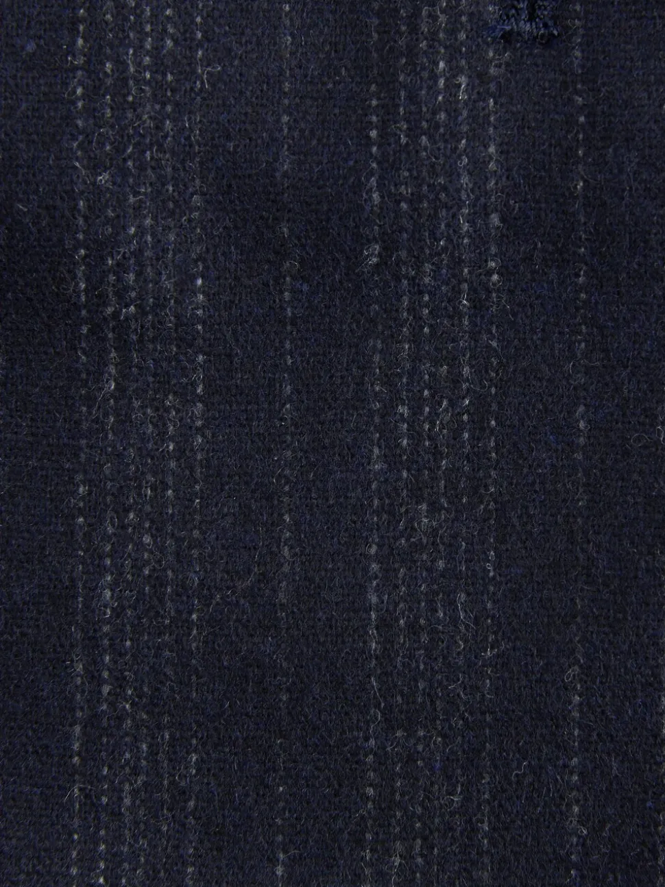 Navy Blue Tailored Fit Striped Wool Blend Suit Trousers