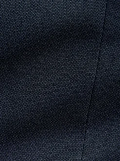 Navy Blue Tailored Fit Textured Suit Jacket
