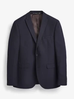 Navy Blue Tailored Fit Two Button Suit Jacket