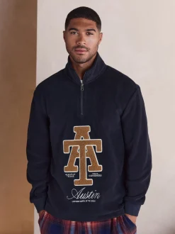 Navy Blue Thermal Fleece Half Zip