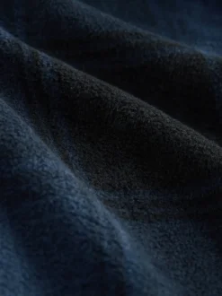 Navy Blue Thermal Fleece Bottoms Long Sleeve Hoodies Set
