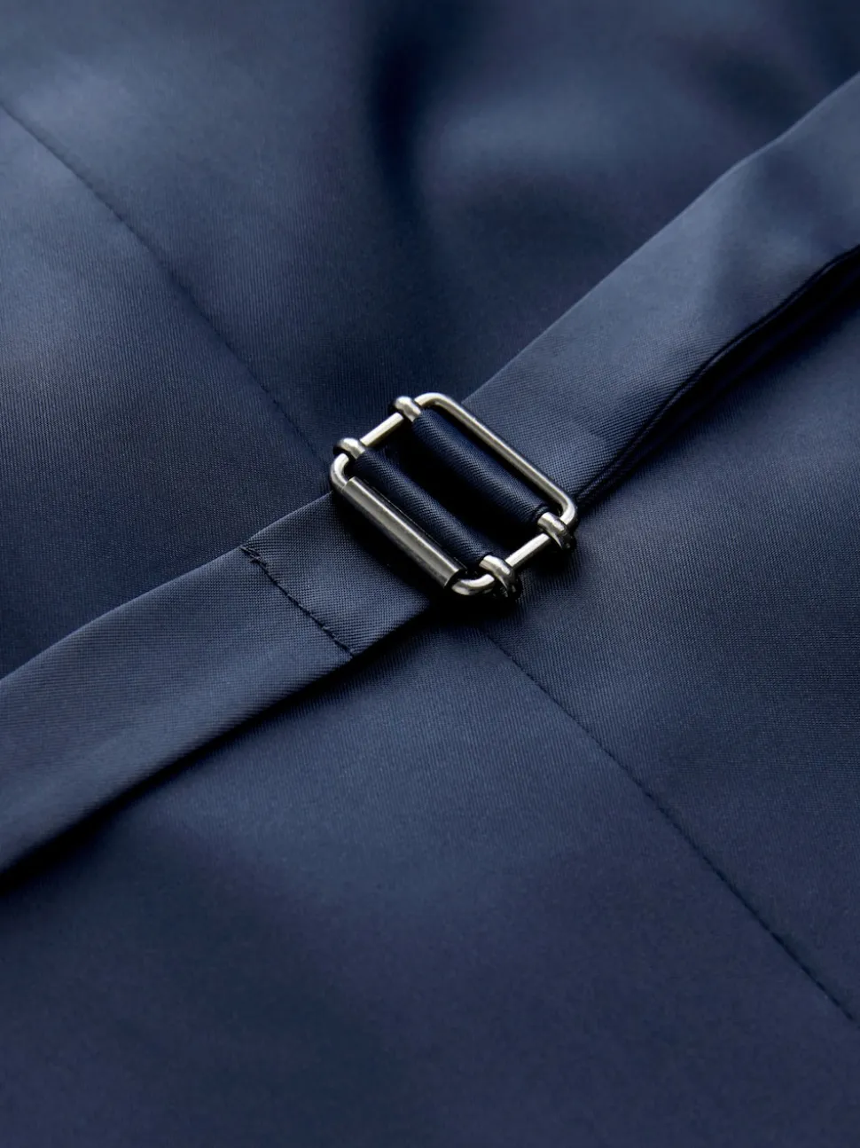 Navy Blue Trimmed Check Suit Waistcoat