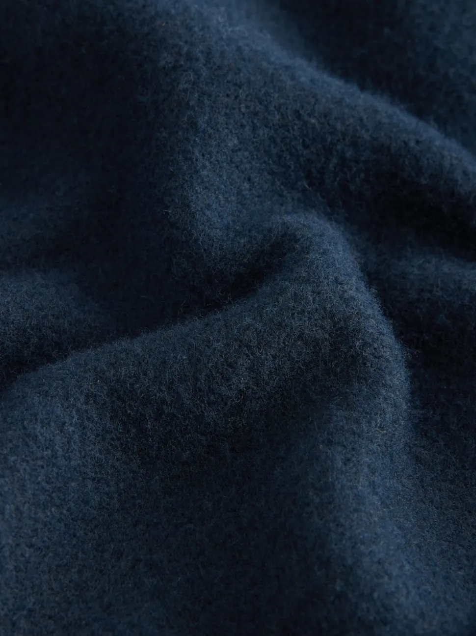 Navy Blue Wool Look Fleece Shacket