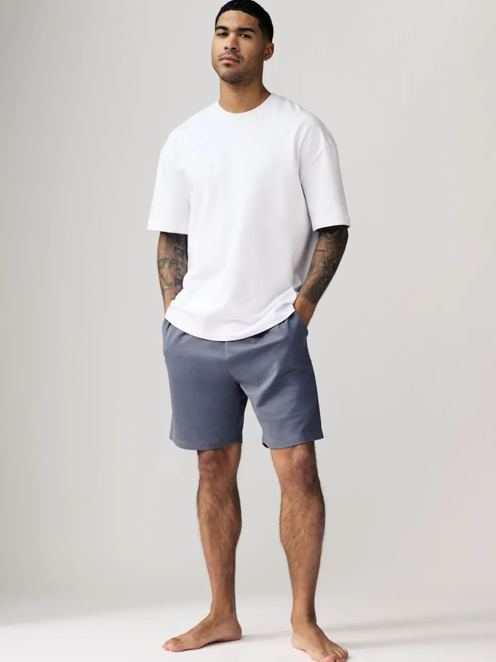 Navy Blue/Blue Lightweight 100% Cotton Shorts 3 Pack