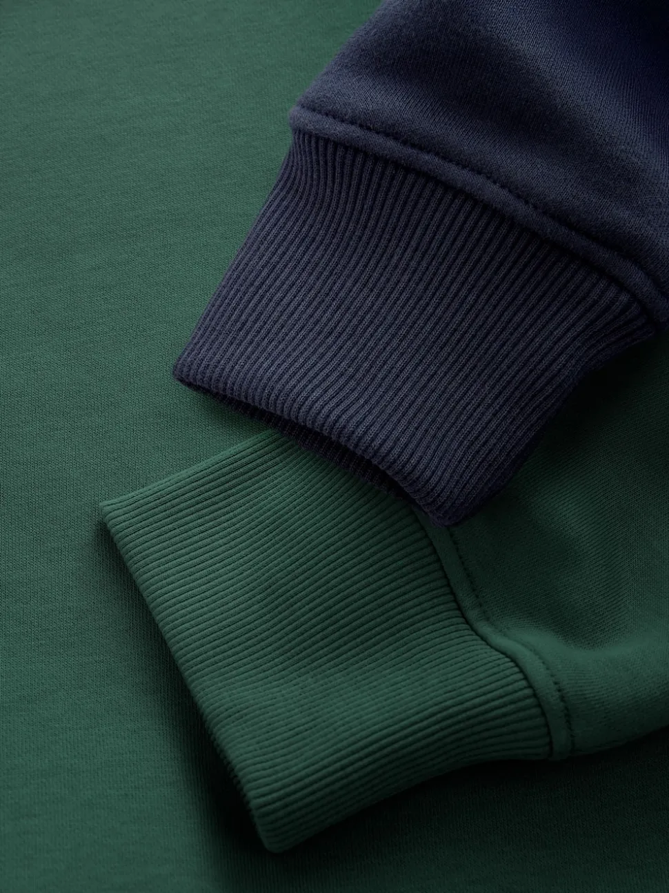 Navy Blue/Green Cotton Rich Jersey Crew Sweatshirts 2 Pack