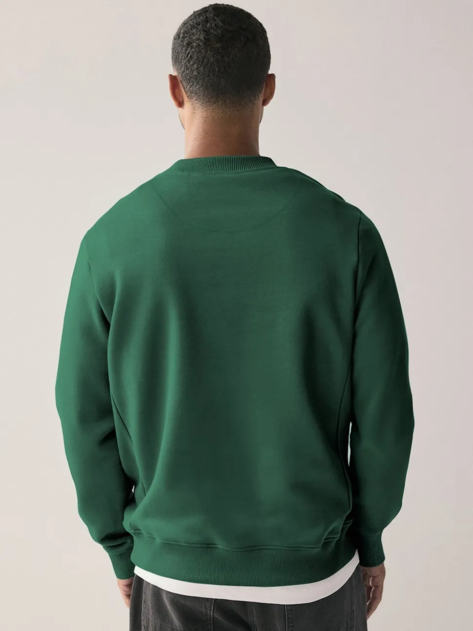 Navy Blue/Green Cotton Rich Jersey Crew Sweatshirts 2 Pack
