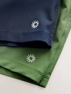 Navy Blue/Green Motionflex 5 Inch Swim Shorts 2 Pack