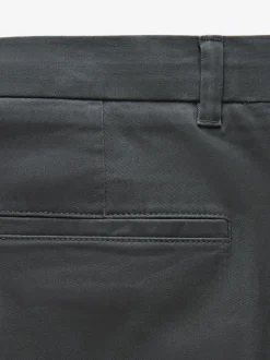 Navy Blue/Grey Charcoal Straight Fit Stretch Chino Trousers 2 Pack