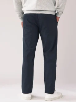 Navy Blue/Grey Charcoal Straight Fit Stretch Chino Trousers 2 Pack