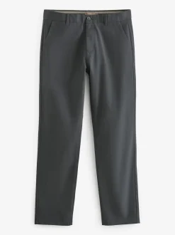 Navy Blue/Grey Charcoal Straight Fit Stretch Chino Trousers 2 Pack