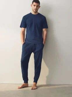 Navy Blue/Grey Cuffed Cuffed Pyjamas 2 Pack