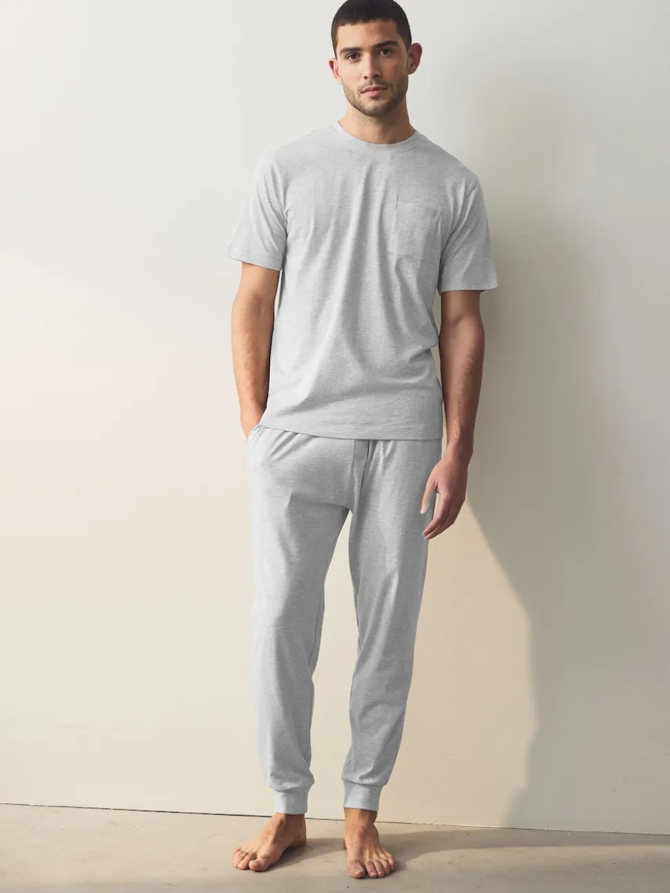 Navy Blue/Grey Cuffed Cuffed Pyjamas 2 Pack