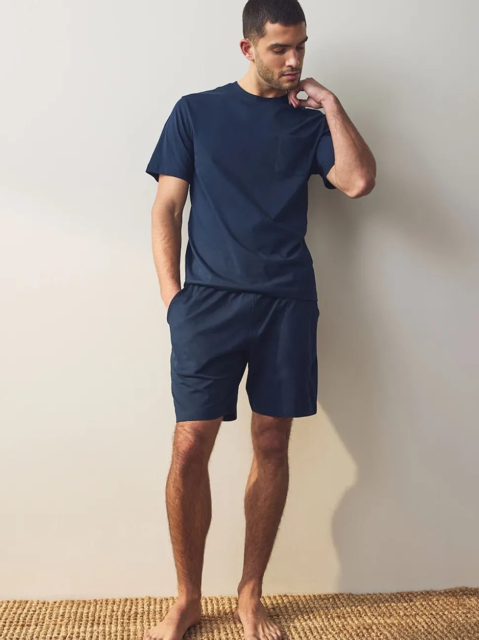 Navy Blue/Grey Jersey Short Pyjamas Set 2 Pack