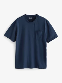 Navy Blue/Grey Marl Cuffed Jersey Pyjamas Set