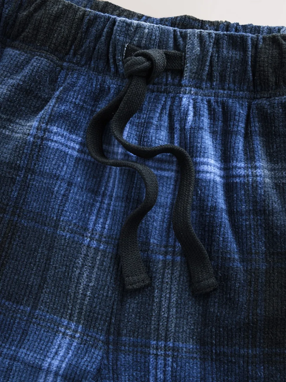 Navy Blue/Grey Textured Cosy Motionflex Cuffed Pyjamas Set