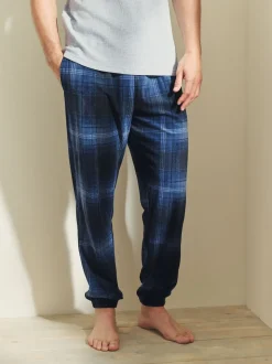 Navy Blue/Grey Textured Cosy Motionflex Cuffed Pyjamas Set