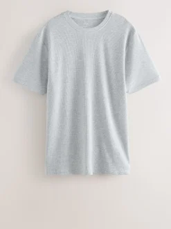 Navy Blue/Grey Textured Cosy Motionflex Cuffed Pyjamas Set