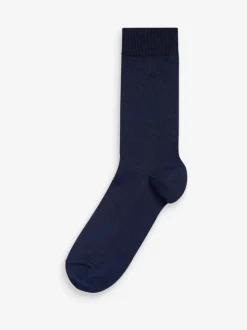 Navy Blue/Grey/Black 7 Pack Cotton Rich Socks