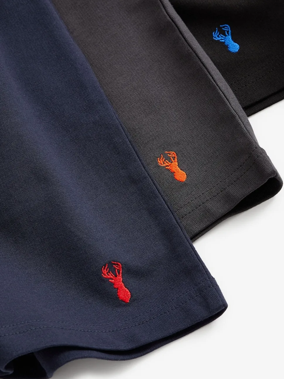 Navy Blue/Grey/Black Loopback Soft Touch Shorts 3 Pack