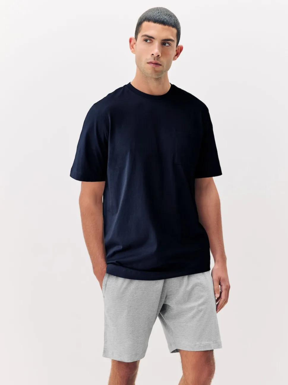 Navy Blue/Grey/Blue Jersey Pyjamas Shorts Set 3 Pack